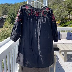 Anthropologie Allison New York Embroidered Shift Dress Sz SP